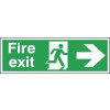150X450MM FIRE EXIT RUNNING MAN ARROW RIGHT - SELF ADHESIVE