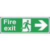 150X300MM FIRE EXIT RUNNING MAN ARROW RIGHT - ALUMINIUM