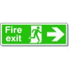 FIRE EXIT RUNNING MAN ARROW RIGHT - POLYCARBONATE