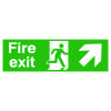150X450MM FIRE EXIT RUNNING MAN ARROW UP RIGHT - RIGID