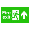 FIRE EXIT RUNNING MAN ARROW UP - POLYCARBONATE