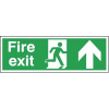 150X300MM FIRE EXIT RUNNING MAN ARROW UP - ALUMINIUM
