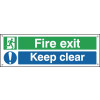 FIRE EXIT KEEP CLEAR - ALUMINUM