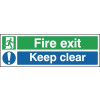FIRE EXIT KEEP CLEAR - REFLECTIVE SIGN