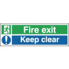 150X450MM FIRE EXIT KEEP CLEAR - RIGID