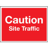 CAUTION SITE TRAFFIC - STANCHION SIGN