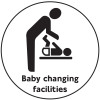 100MM DIA BABY CHANGING FACILITIES - BLACK ON SILVER
