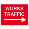 WORKS TRAFFIC ARROW RIGHT - STANCHION SIGN