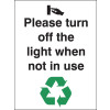100X75MM PLEASE TURN OFF THE LIGHTS WHEN NOT IN USE RIGID