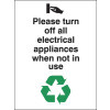 100X75MM PLEASE TURN OFF ALL ELECTRICAL APPLIANCES RIGID