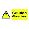 CAUTION GLASS DOOR - FACE ADHESIVE