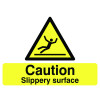 CAUTION SLIPPERY SURFACE - STANCHION SIGN