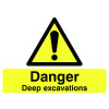 DANGER DEEP EXCAVATIONS - STANCHION SIGN
