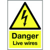 210X148MM DANGER LIVE WIRES - RIGID