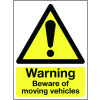 400X300MM WARNING BEWARE OF MOVING VEHICLES - POST MOUNTED ALUMINIUM