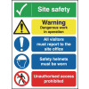 SITE SAFETY WARNING DANGEROUS - ALUMINIUM