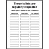 297X210MM THESE TOILETS ARE REGULARLY INSPECTED - DRY WIPE RIGID
