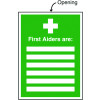 FIRST AIDERS ARE INSERT SIGN