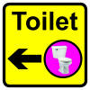 TOILET DEMENTIA SIGN ARROW LEFT