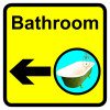 BATHROOM DEMENTIA SIGN ARROW LEFT