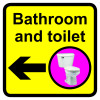 BATHROOM & TOILET DEMENTIA SIGN ARROW LEFT