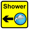SHOWER DEMENTIA SIGN ARROW LEFT