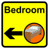 BEDROOM DEMENTIA SIGN ARROW LEFT