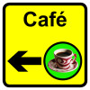 CAFE DEMENTIA SIGN ARROW LEFT