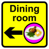 DINING ROOM DEMENTIA SIGN ARROW LEFT