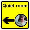 QUIET ROOM DEMENTIA SIGN ARROW LEFT