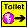 TOILET DEMENTIA SIGN ARROW RIGHT