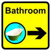 BATHROOM DEMENTIA SIGN ARROW RIGHT