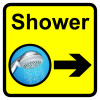 SHOWER DEMENTIA SIGN ARROW RIGHT