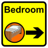 BEDROOM DEMENTIA SIGN ARROW RIGHT