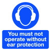 YOU MUST NOT OPERATE WITHOUT EAR PROTECTION - LABELS (PK/10)