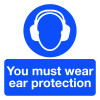 YOU MUST WEAR EAR PROTECTION - LABELS (PK/10)