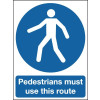 PEDESTRIANS MUST USE THISROUTE - ALUMINIUM