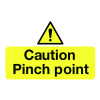 58X90MM CAUTION PINCH POINT - PK OF 6
