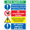 PPE MUST BE WORN IN THIS AREA SITE SAFETY BOARD