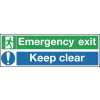 150X450MM EMERGENCY EXIT KEEP CLEAR - RIGID