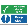 GAS MAINS SHUT OFF VALVE KEEP CLEAR - ALUMINIUM
