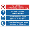 NO ADMITTANCE AUTHORISED SITE SAFETY BOARD