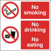 300X300MM NO SMOKING NO DRINKING NO EATING - RIGID