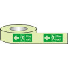40MMX10M FIRE EXIT RUNNING MAN ARROW LEFT PHOTOLUMINESCENT TAPE