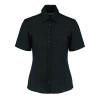 KUSTOM KIT KK742F LADIES S/S FITTED BLOUSE - BLACK - 6