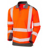 Wringcliff Hi Vis L/Sleeve Poloshirt Orange/Grey