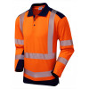 Wringcliff Hi Vis L/Sleeve Poloshirt Orange/Navy