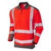 Wringcliff Hi Vis L/Sleeve Poloshirt Red/Grey