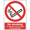 NO SMOKING IT IS AGAINST THE LAW - POLYCARBONATE