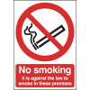 NO SMOKING IT IS AGAINST THE LAW - FACE ADHESIVE